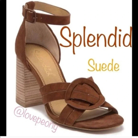 SPLENDID Leather Ankle Strap Mocha Mousse Brown Sandals - Picture 1 of 9